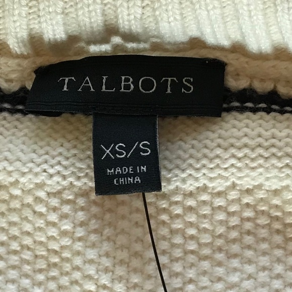 NWT TALBOTS COWL NECK SWEATER STRIPE PONCHO - Picture 9 of 13